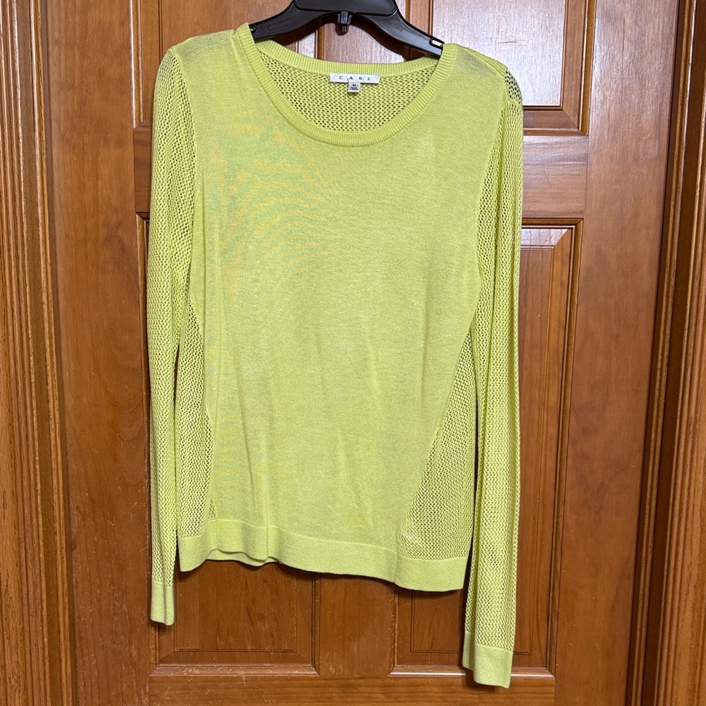 CAbi Vibrant Green Crew Neck Sweater